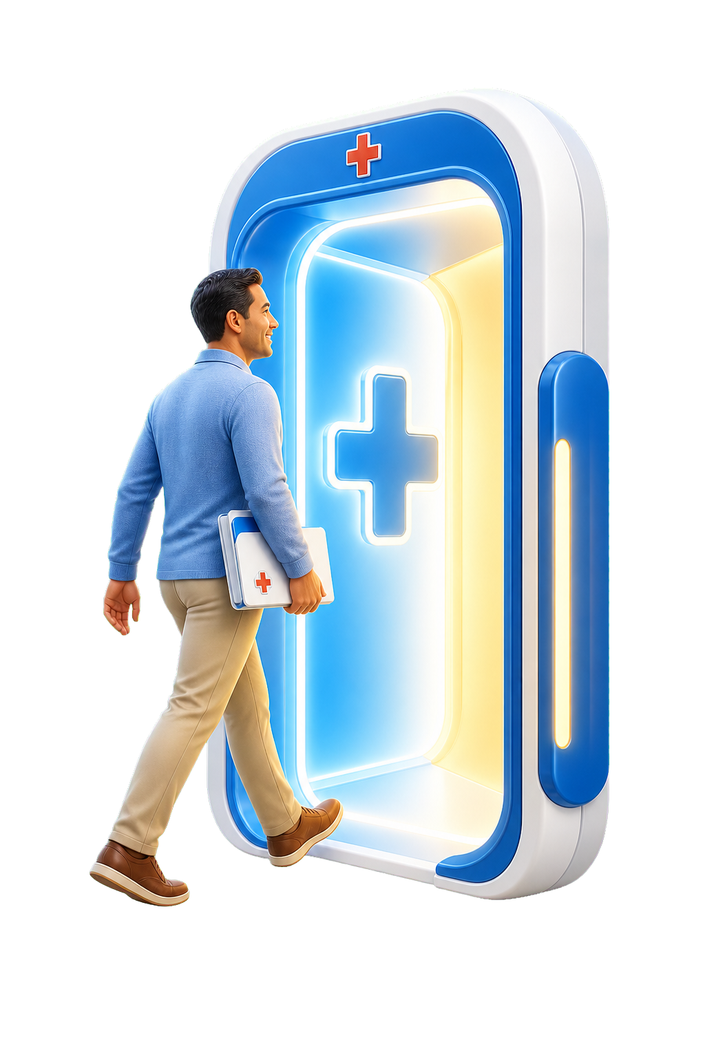 Patient entering the secure healthcare portal